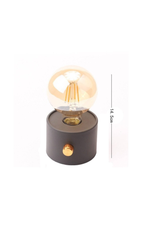 Mini veioza decorativa bec retro, lumina calda, intensitate reglabila, 3×AA, Gri - imagine principala produs [1]