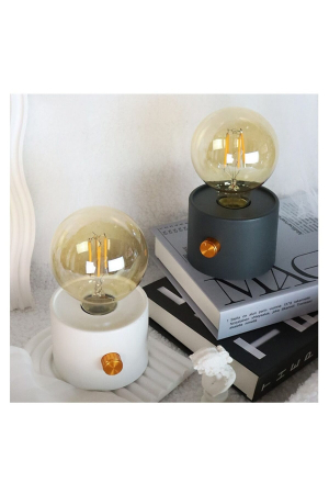 Mini veioza decorativa bec retro, lumina calda, intensitate reglabila, 3×AA, Gri - imagine principala produs [4]