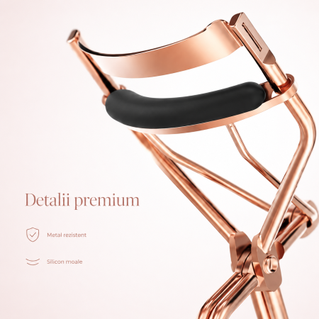 Ondulator gene profesional, design compact, material premium, Rose Gold, Auriu - imagine principala produs [1]