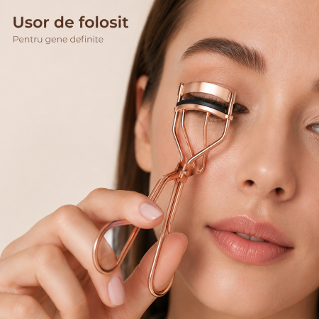 Ondulator gene profesional, design compact, material premium, Rose Gold, Auriu - imagine principala produs [2]