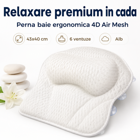 Casa si Gradina - Perna baie ergonomica 4D Air Mesh pentru cada
