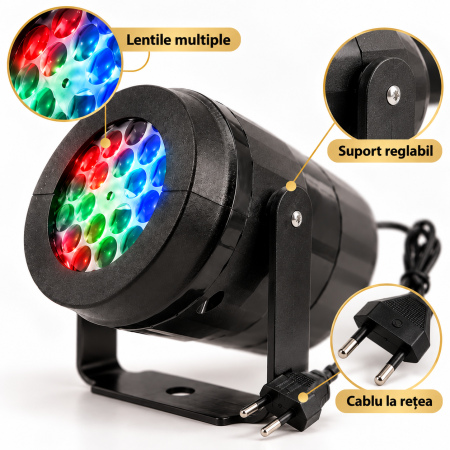 Proiector laser Crăciun multicolor cu 16 modele, 12W, unghi reglabil și acoperire de până la 20 x 20 m. [5]