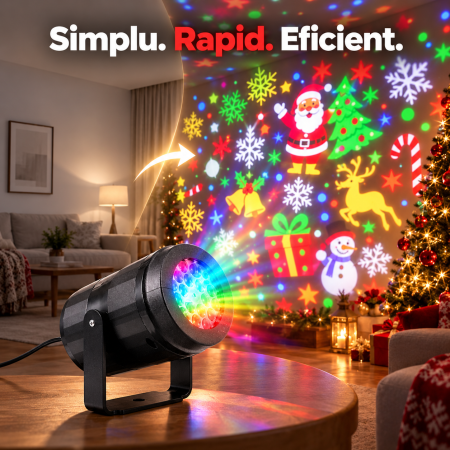 Proiector laser Crăciun multicolor cu 16 modele, 12W, unghi reglabil și acoperire de până la 20 x 20 m. [3]