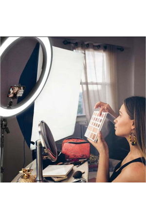 Ring Light LED 45 cm (18 inch), USB, 3 moduri lumina, trepied 210cm, Negru 45 cm, gadget modern - imagine principala produs [3]