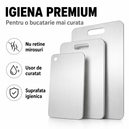 Set 3 tocatoare din otel inoxidabil, gri, pentru pregatirea alimentelor in bucatarie [4]
