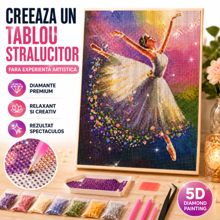 Kituri creative - Set Broderie cu Diamante 5D 30x40 cm, Pictura Diamantata Multicolor, Kit DIY Decorativ - imagine principala produs|Set Broderie cu Diamante 5D 30x40 cm, Pictura Diamantata Multicolor, Kit DIY Decorativ - detaliu produs 2|Set Broderie cu Diamante 5D 30x40 cm, Pictura Diamantata Multicolor, Kit DIY Decorativ - detaliu produs 3|Set Broderie cu Diamante 5D 30x40 cm, Pictura Diamantata Multicolor, Kit DIY Decorativ - detaliu produs 4|Set Broderie cu Diamante 5D 30x40 cm, Pictura Diamantata Multicolor, Kit DIY Decorativ - detaliu produs 5|Set Broderie cu Diamante 5D 30x40 cm, Pictura Diamantata Multicolor, Kit DIY Decorativ - detaliu produs 6
