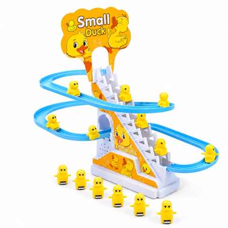 Educative si STEM - Set jucarie interactiva cu 9 ratuste, pista de curse cu lumini si muzica, plastic ABS, multicolor, pentru copii - imagine principala produs