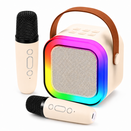 Electronice - Set Karaoke Portabil Boxa Bluetooth 5.3, 2 Microfoane Wireless, LED RGB, USB-C, Bej, gadget modern - imagine principala produs|Set Karaoke Portabil Boxa Bluetooth 5.3, 2 Microfoane Wireless, LED RGB, USB-C, Bej, gadget modern - detaliu produs 2|Set Karaoke Portabil Boxa Bluetooth 5.3, 2 Microfoane Wireless, LED RGB, USB-C, Bej, gadget modern - detaliu produs 3|Set Karaoke Portabil Boxa Bluetooth 5.3, 2 Microfoane Wireless, LED RGB, USB-C, Bej, gadget modern - detaliu produs 4|Set Karaoke Portabil Boxa Bluetooth 5.3, 2 Microfoane Wireless, LED RGB, USB-C, Bej, gadget modern - detaliu produs 5