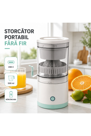 Aparate bucatarie - Storcator electric de citrice portabil 45W 500 ml USB-C