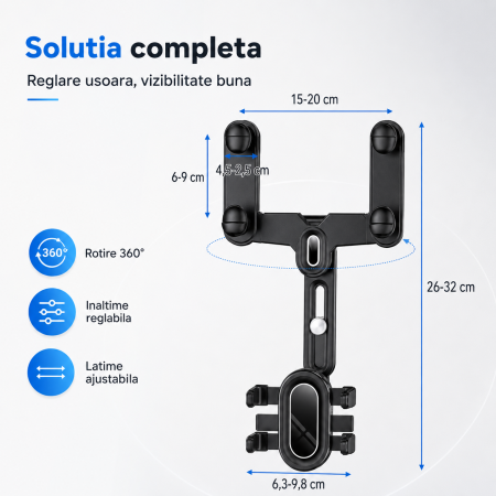 Suport telefon pentru oglinda retrovizoare, rotativ 360°, reglabil pe inaltime si latime, Negru, pentru masina - imagine principala produs|Suport telefon pentru oglinda retrovizoare, rotativ 360°, reglabil pe inaltime si latime, Negru, pentru masina - detaliu produs 2|Suport telefon pentru oglinda retrovizoare, rotativ 360°, reglabil pe inaltime si latime, Negru, pentru masina - detaliu produs 3|Suport telefon pentru oglinda retrovizoare, rotativ 360°, reglabil pe inaltime si latime, Negru, pentru masina - detaliu produs 4|Suport telefon pentru oglinda retrovizoare, rotativ 360°, reglabil pe inaltime si latime, Negru, pentru masina - detaliu produs 5|Suport telefon pentru oglinda retrovizoare, rotativ 360°, reglabil pe inaltime si latime, Negru, pentru masina - detaliu produs 6|Suport telefon pentru oglinda retrovizoare, rotativ 360°, reglabil pe inaltime si latime, Negru, pentru masina - detaliu produs 7 [2]