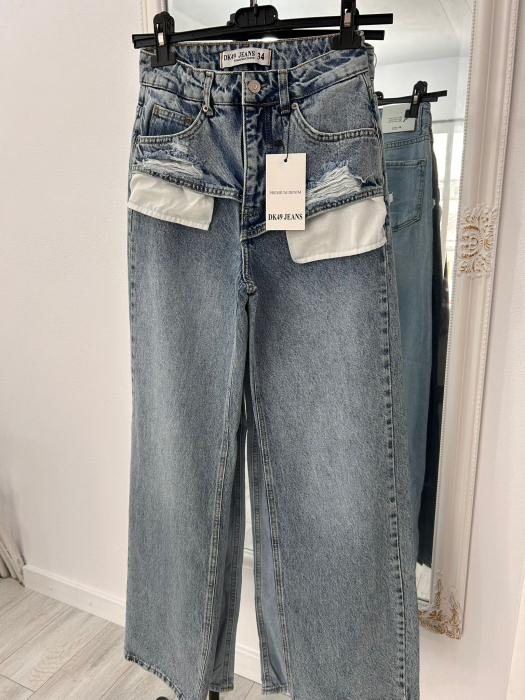 Blugi Wide Leg cu Buzunare Exterioare [3]