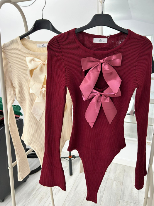 Body accesorizat cu fundițe detașabile- Ivory [3]