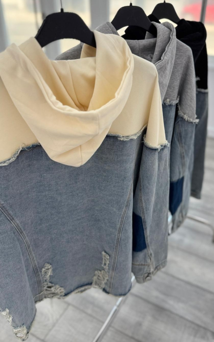 Hanorac Denim/Bumbac Premium Nude [5]