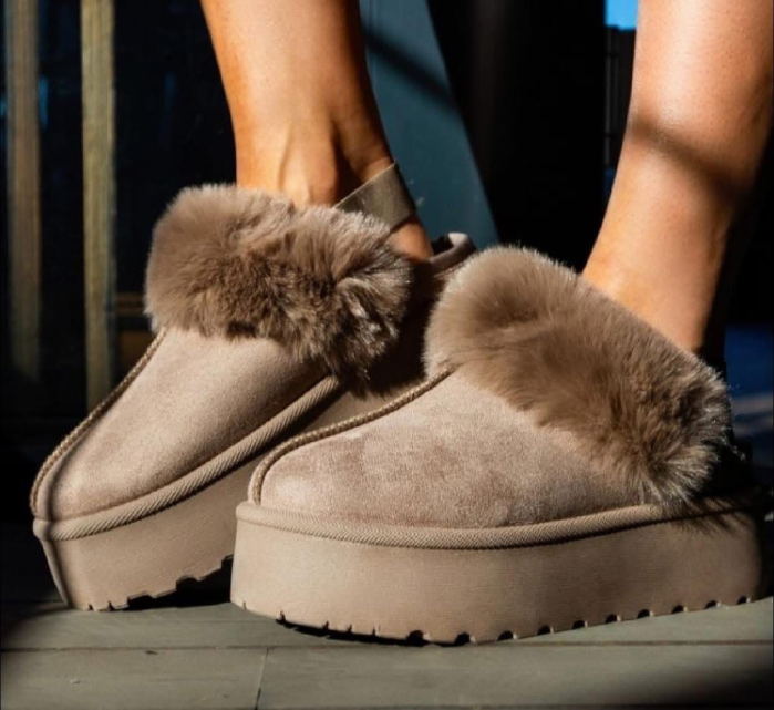 UGG Îmblănit cu bandă detașabilă Maro [4]