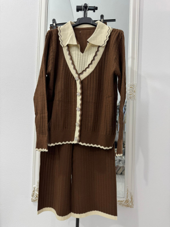 Compleuri - Compleu Tricot Maro ( Cu guler)