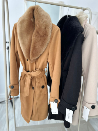 Paltoane - Palton midi-Muștar