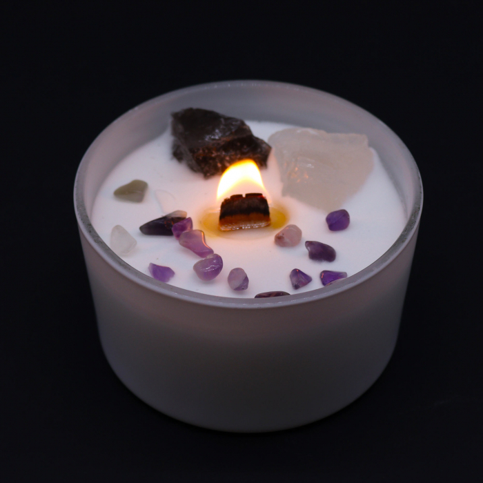 Lumanari Chakra cu Pietre Pretioase - Chakra Coroanei [5]