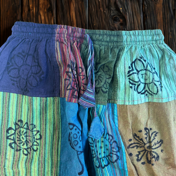Pantaloni Motiv de Ciuperca - Design Block Print - Tonuri de Verde [4]