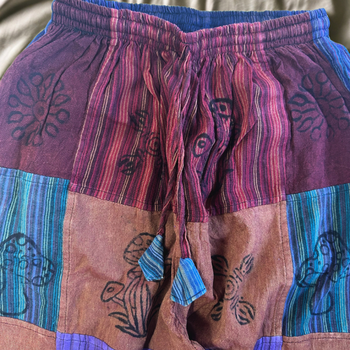 Pantaloni Motiv de Ciuperca - Design Block Print - Tonuri de Violet [2]