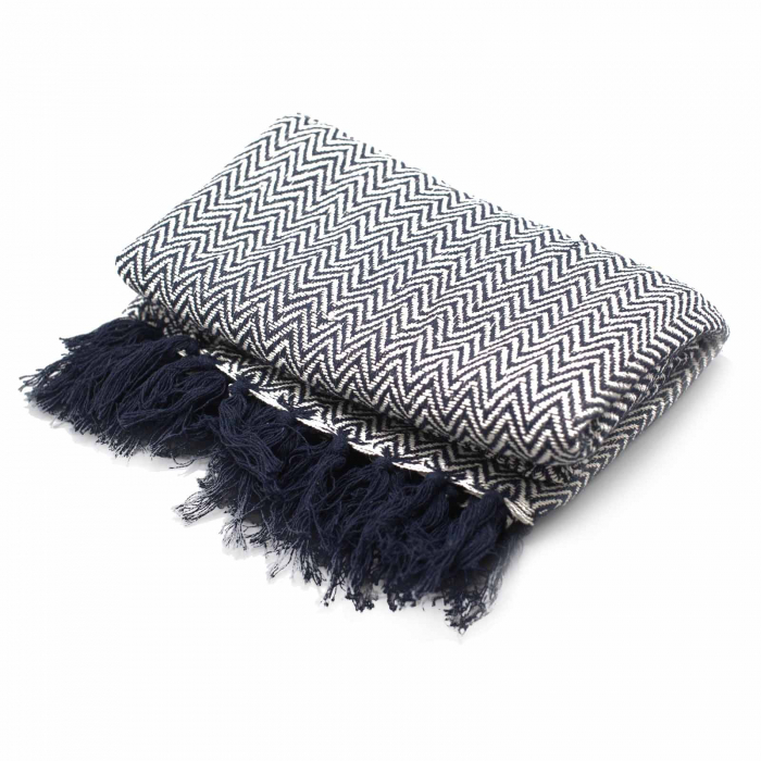Patura Boho Confort - 125x150cm - Bleumarin Zigzag [4]
