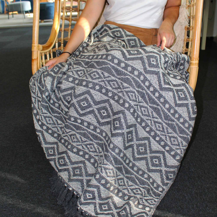 Patura Boho Confort - 125x150cm - Gri Geometric [4]