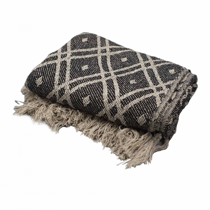 Patura Boho Confort - 125x150cm - Negru și Bej [3]