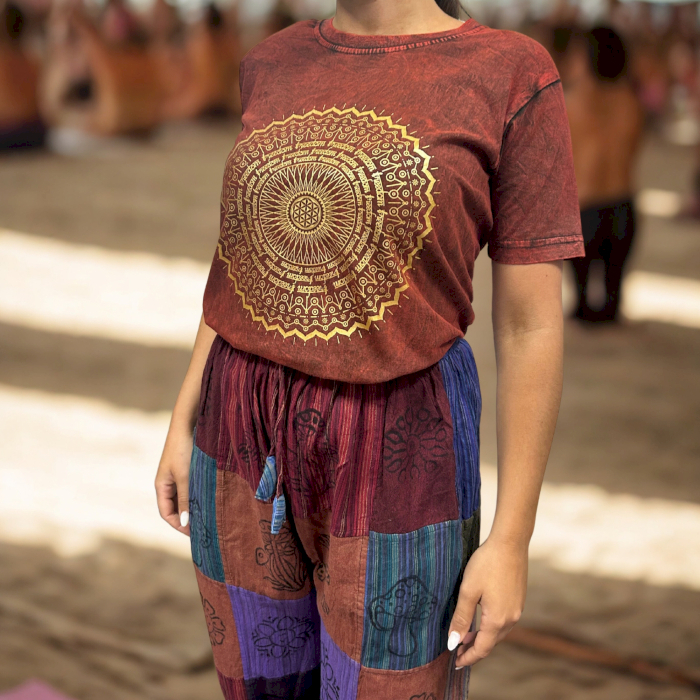 Tricou Stone Wash - Mandala - Maro [7]