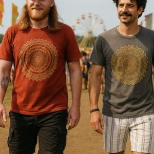 Tricou Stone Wash - Mandala - Maro [6]