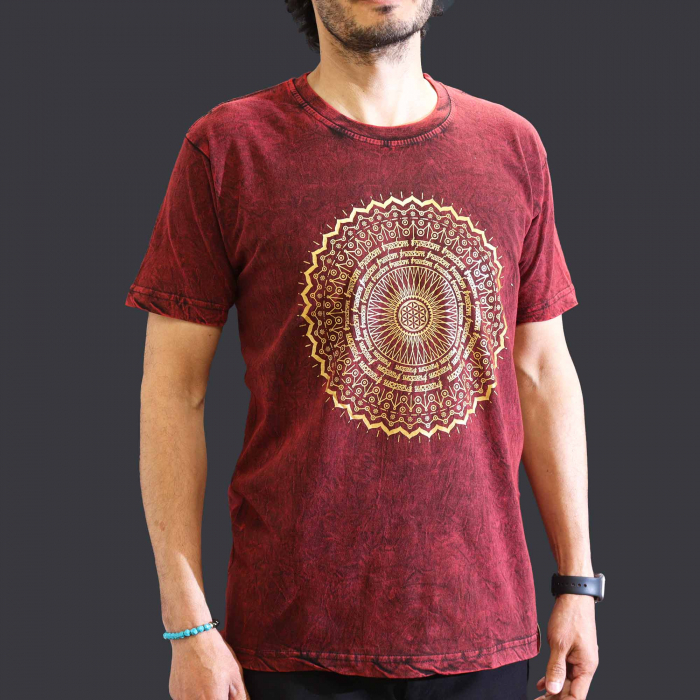 Tricou Stone Wash - Mandala - Maro [4]
