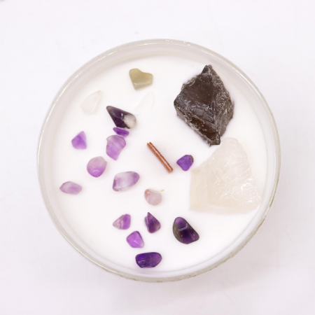 Lumanari Chakra cu Pietre Pretioase - Chakra Coroanei [1]
