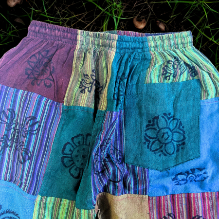 Pantaloni Motiv de Ciuperca - Design Block Print - Tonuri de Verde [1]