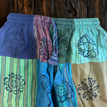 Pantaloni Motiv de Ciuperca - Design Block Print - Tonuri de Verde [3]