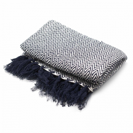 Patura Boho Confort - 125x150cm - Bleumarin Zigzag [3]