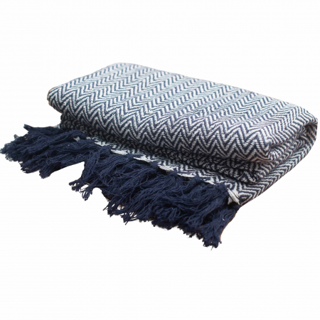 Patura Boho Confort - 125x150cm - Bleumarin Zigzag [2]