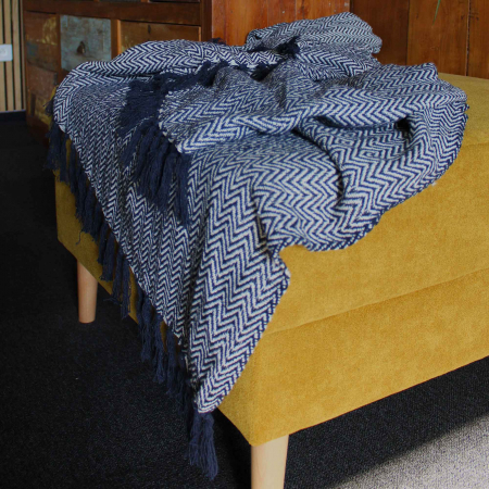 Patura Boho Confort - 125x150cm - Bleumarin Zigzag [4]