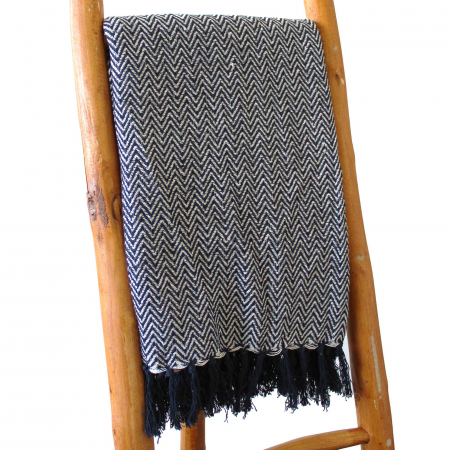Patura Boho Confort - Patura Boho Confort - 125x150cm - Bleumarin Zigzag