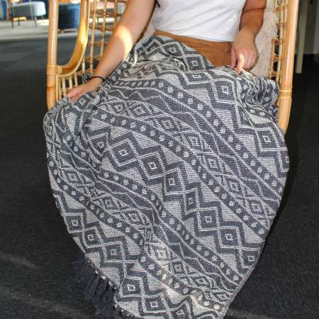 Patura Boho Confort - 125x150cm - Gri Geometric [3]