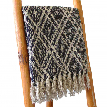 Casa si Gradina - Patura Boho Confort - 125x150cm - Negru și Bej