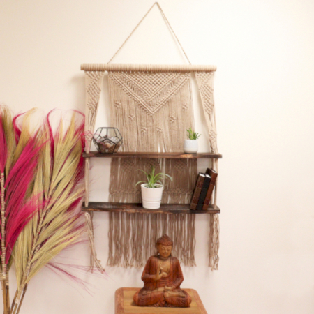 Rafturi Suspendate din Macrame Naturale - Albastre [1]