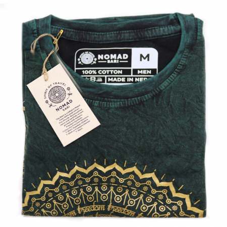 Imbracaminte - Tricou Stone Wash - Mandala - Verde