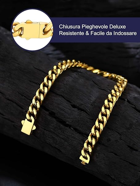 Brățară Bărbați – Oțel Inoxidabil, Calitate Premium (Gold) 7mm-21cm [3]