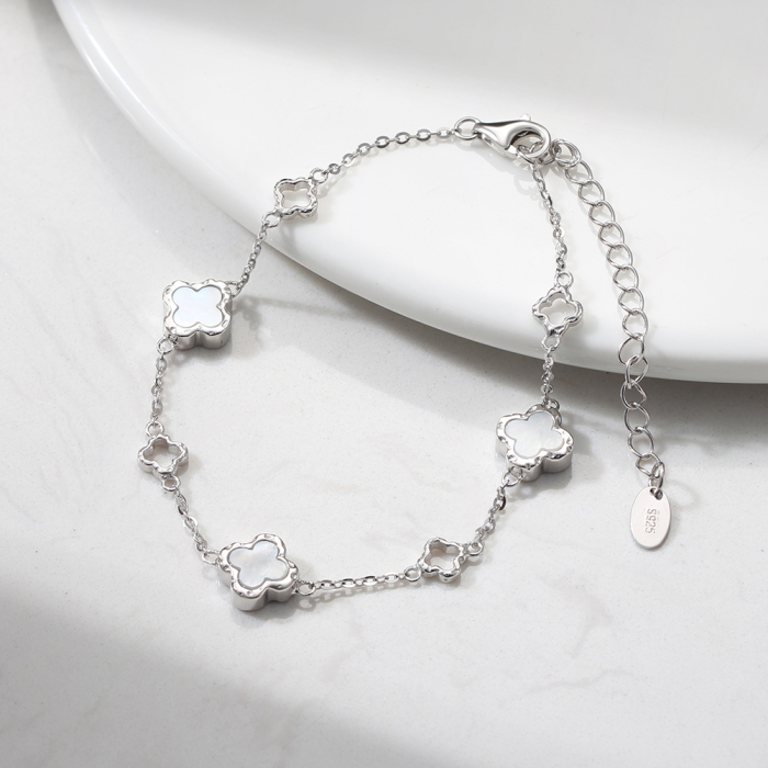 Bratara din argint 925 placat cu rodiu si pietre naturale de sidef [2]