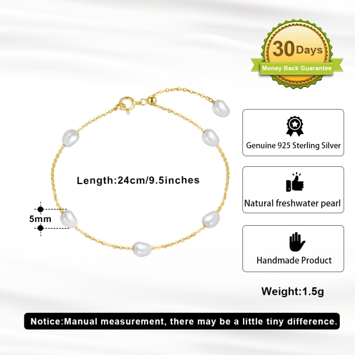 Bratara din argint 925 placata cu rodiu si perle naturale de cultura [3]