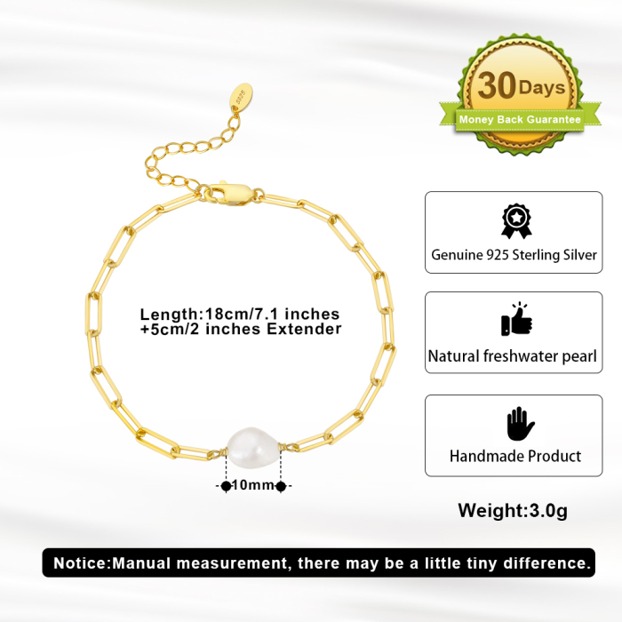 Bratara din argint 925 placata cu rodiu si perle naturale de cultura [3]