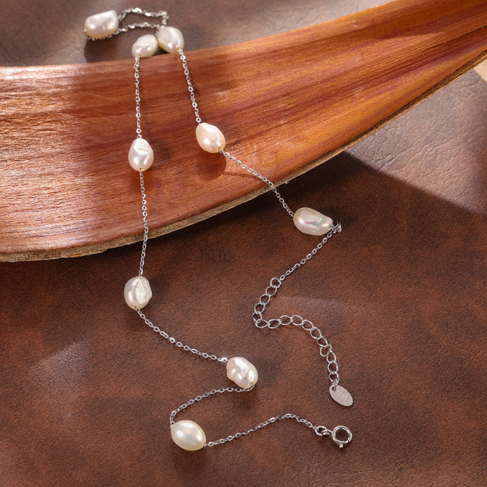 Colier din argint 925 placat cu rodiu si perle naturale de cultura [5]