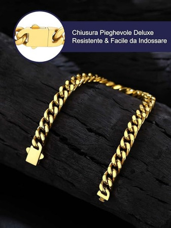 Brățară Bărbați – Oțel Inoxidabil, Calitate Premium (Gold) 7mm-21cm [2]