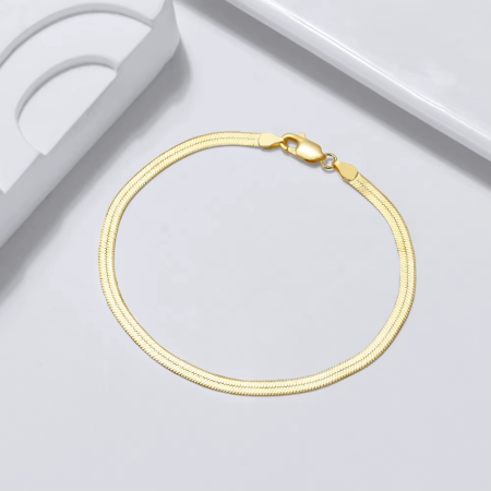 Brățară BySunny Flat Snake din Argint 925 placat cu aur de 18K - 18 cm [1]