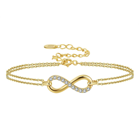 Bijuterii din argint - Brățară BySunny Infinit din Argint 925 placat cu aur de 14K