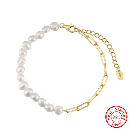 Bijuterii de dama - bysunny-bratara-perle-argint-925-aur-14k-gpb01