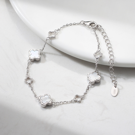 Bratara din argint 925 placat cu rodiu si pietre naturale de sidef [1]